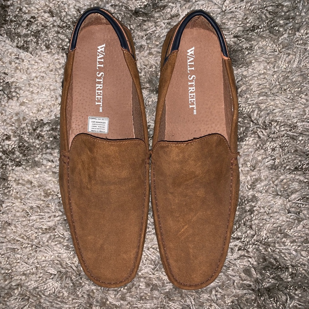 NEW Men’s Chesnut Brown Faux Suede Loafers Size 11
